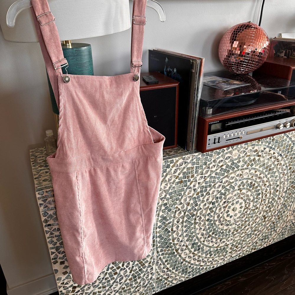 SHEIN pink overall mini skirt